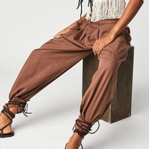 RARE! Free People - To The Sky Parachute Pants in Brown